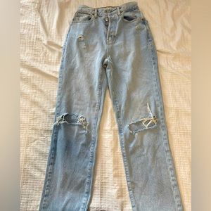 PacSun Eco Light Blue Distressed Dad Jeans